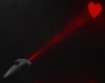 28X Laser Heart Silicone Anal Plug with Remote â€“ Large