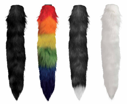 Interchangeable Black and White Fox Tail
