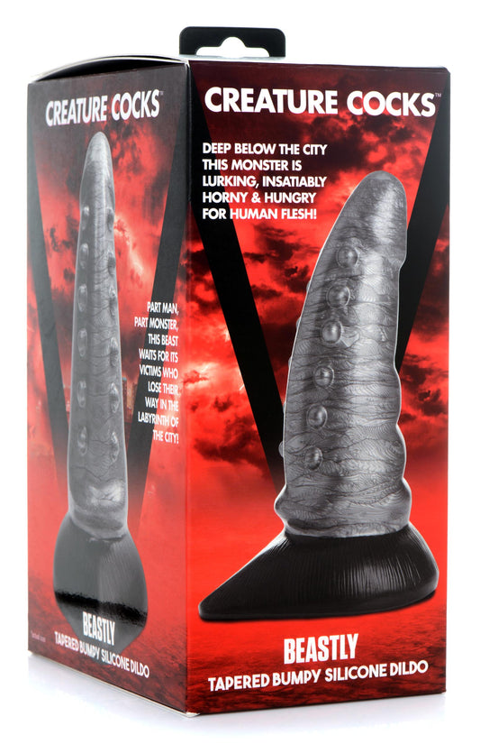 Beastly Tapered Bumpy Silicone Dildo