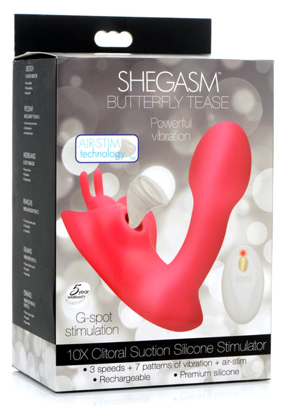 Butterfly Tease 10X Clitoral Suction Silicone Stimulator
