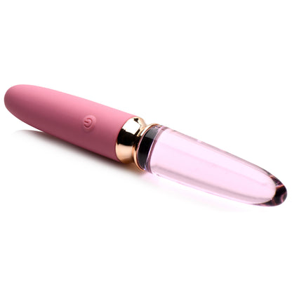 10X RosÃ© Dual Ended Smooth Silicone and Glass Vibrator