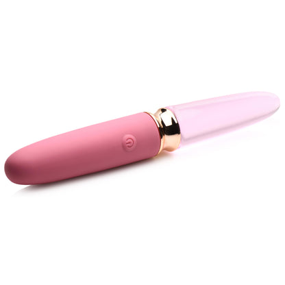 10X RosÃ© Dual Ended Smooth Silicone and Glass Vibrator