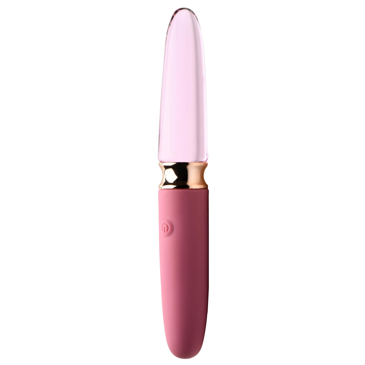 10X RosÃ© Dual Ended Smooth Silicone and Glass Vibrator