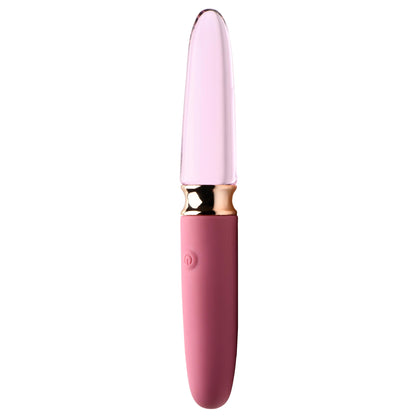 10X RosÃ© Dual Ended Smooth Silicone and Glass Vibrator