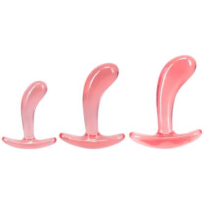 Crystal Jellies - Curved Anal Trainer Set Pink