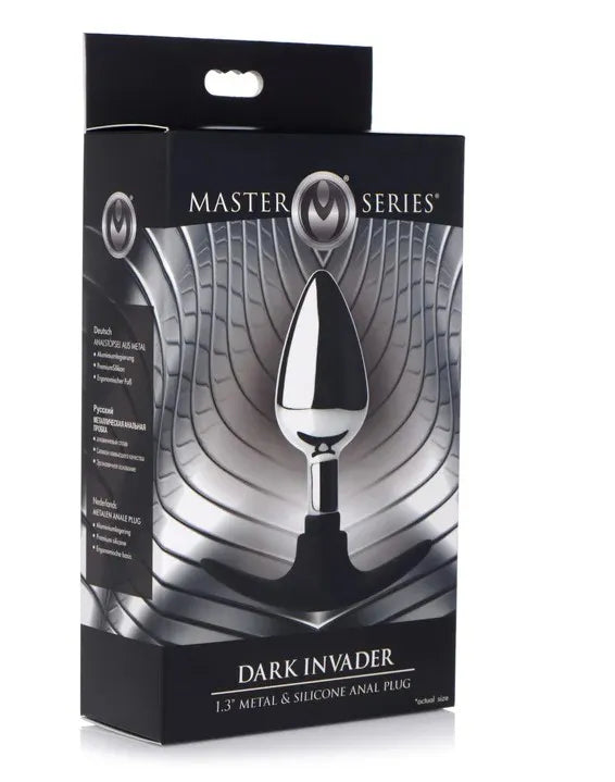 Dark Invader Metal and Silicone Anal Plug - Medium -