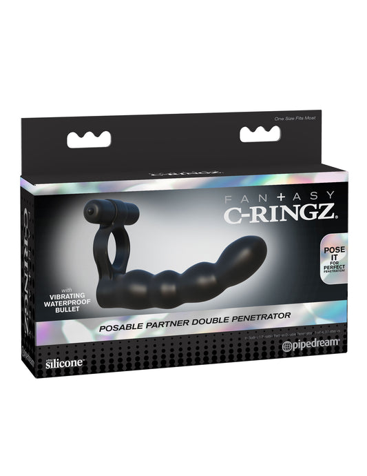 Fantasy C-Ringz Posable Partner Double Penetrator - Black