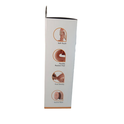 Real Skin 7.5" Dual Layer Dildo - Dark Brown