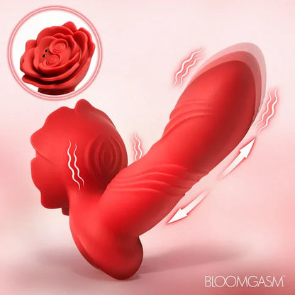 Bl Thrusting Silicone Vibrator Red