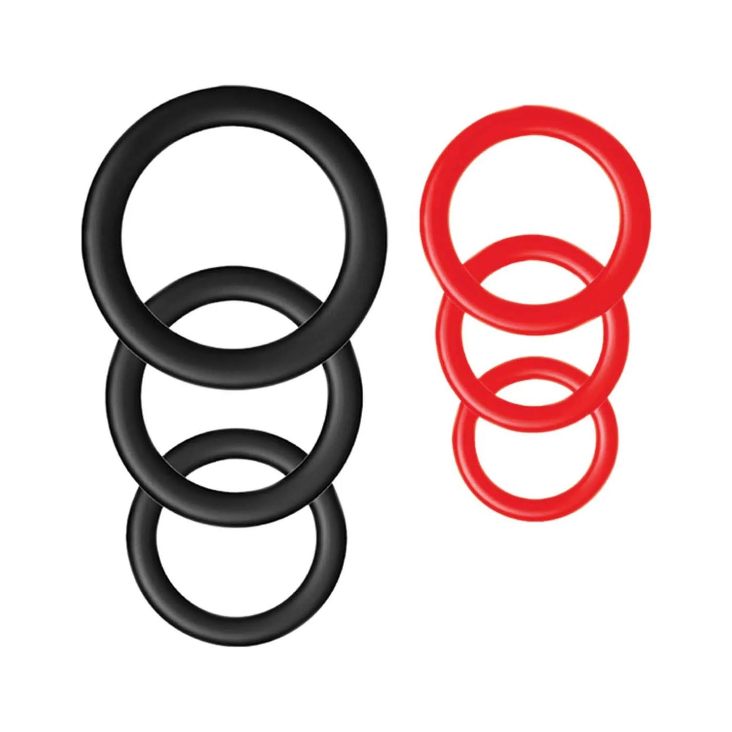 Silicone Ring Pack Red and Black