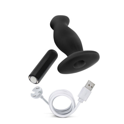Anal Adventures- Platinum- Silicone Vibrating Prostate Massager 02-Black