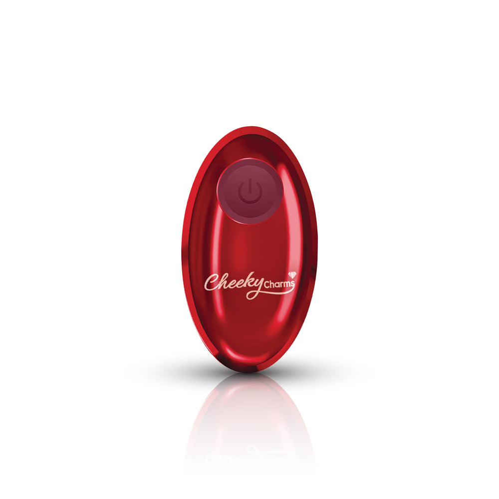 Vibrating Red Metal Remote Plug - Medium