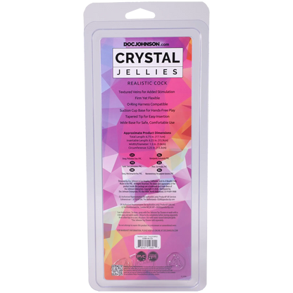 Crystal Jellies - Realistic Cock - 7 Inch Pink