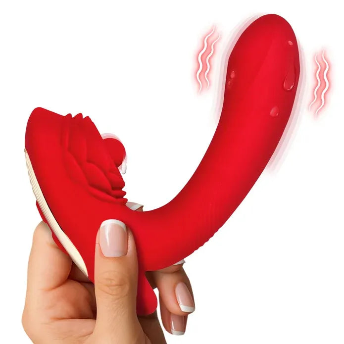 Petal Twirl Clit Massaging Silicone Vibrator Red