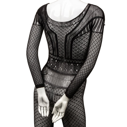 Scandal Plus Size Full Length Lace Body Suit - Plus Size - Black