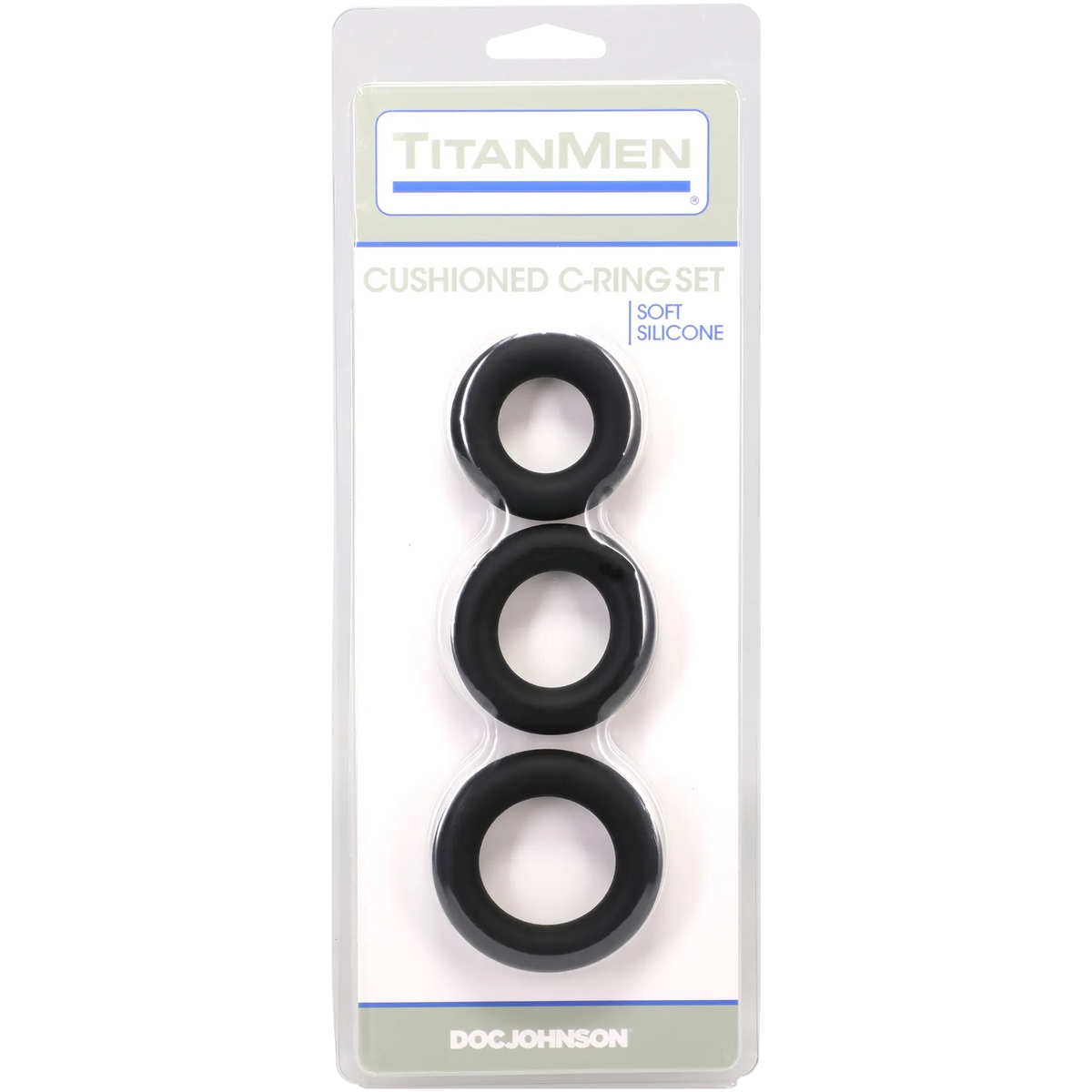 Titanmen - Cushioned C-Ring - 3 Piece Silicone Set Black