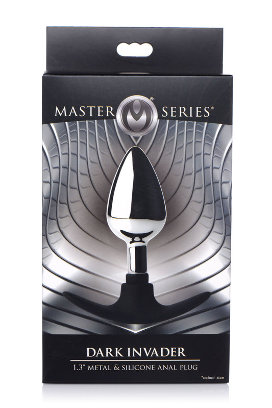 Dark Invader Metal and Silicone Anal Plug - Medium