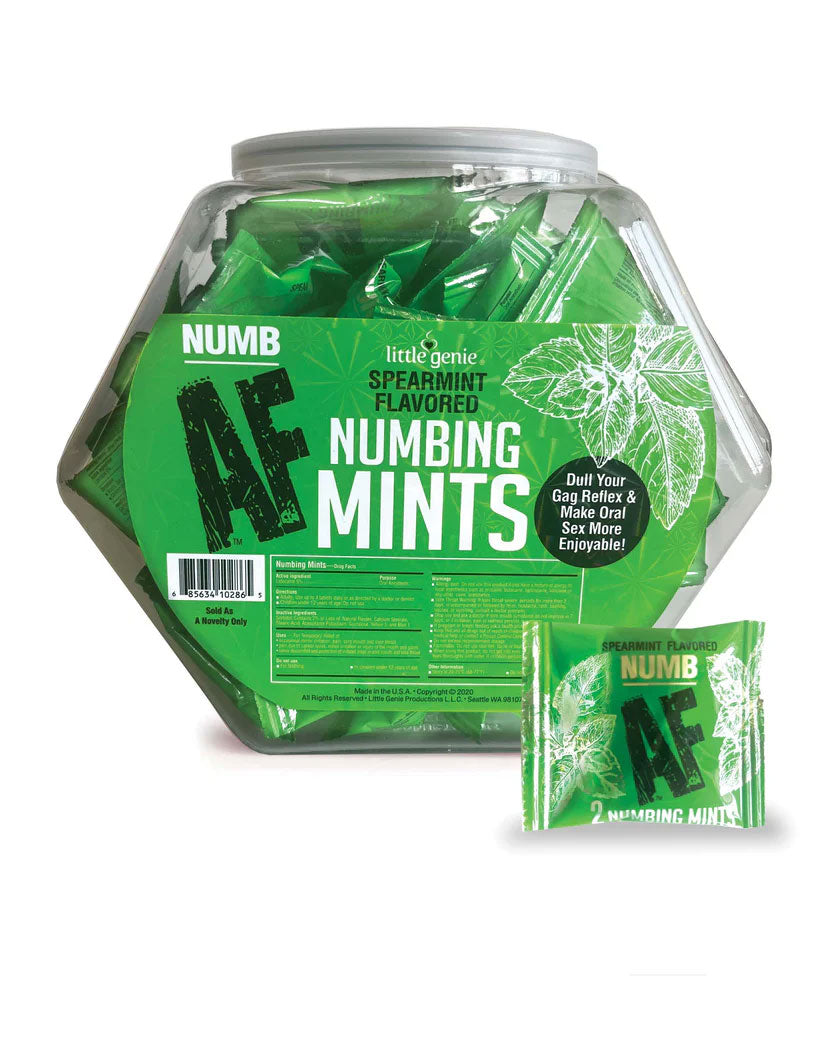 Numb Af - Spearmint Flavored Numbing Mints - Display - 100 Pcs