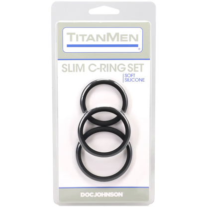 Titanmen - Slim C-Ring - 3 Piece Silicone Set Black