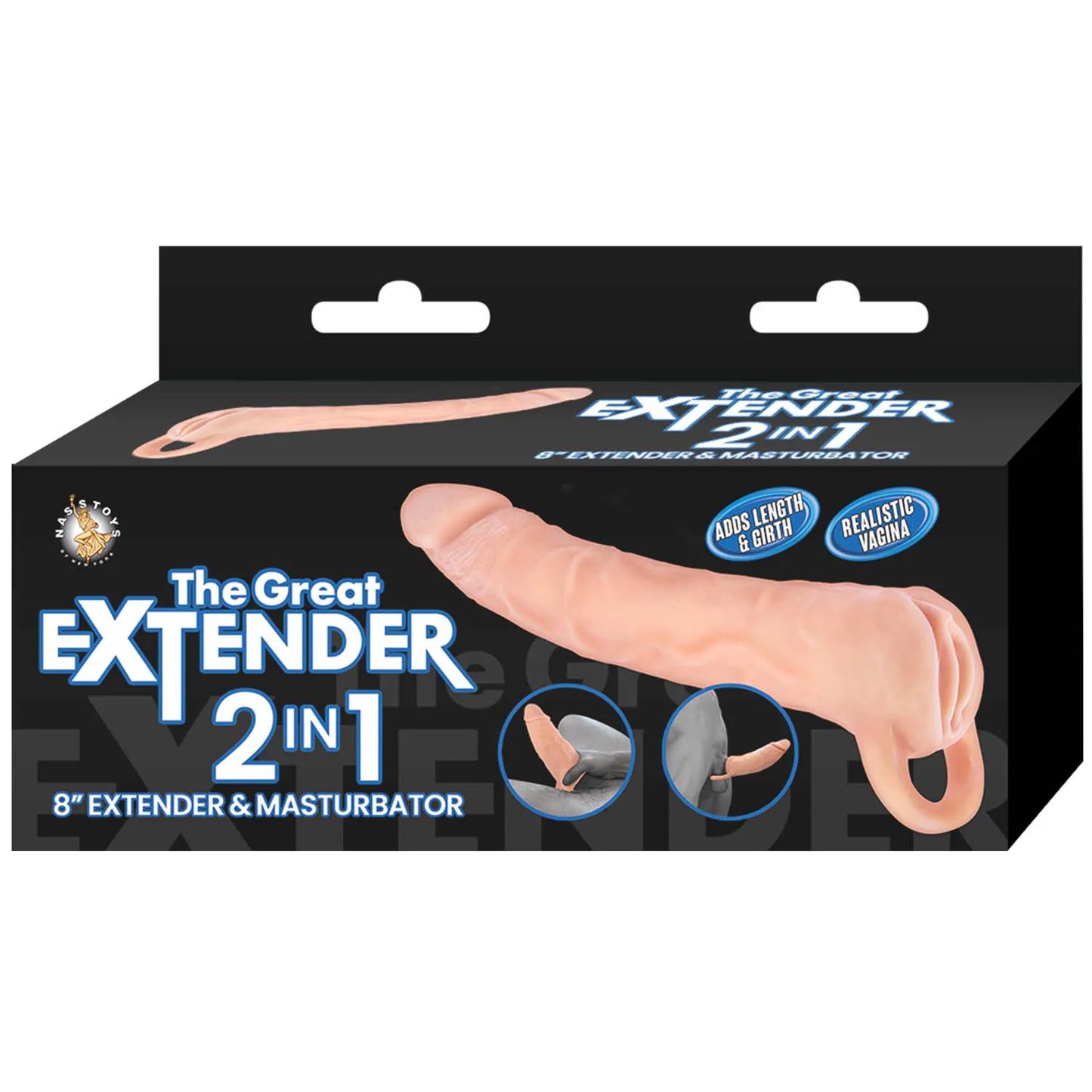 The Great Extender 2 in 1 8" Extender & Masturbator White
