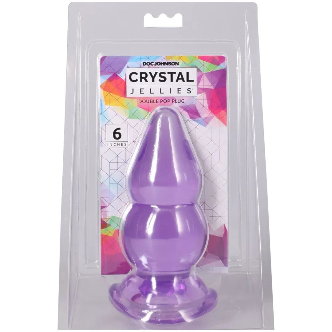 Crystal Jellies - Double Pop Plug - 6 Inch Purple