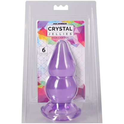 Crystal Jellies - Double Pop Plug - 6 Inch Purple