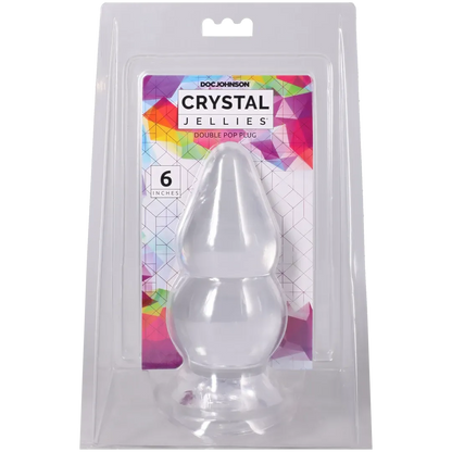 Crystal Jellies - Double Pop Plug - 6 Inch Clear