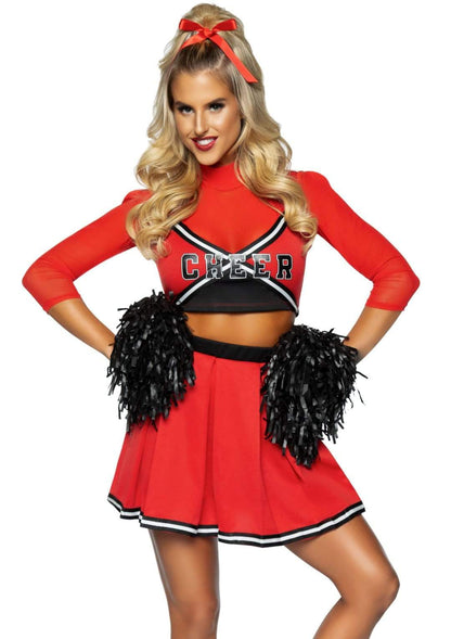 Leg Avenue Varsity Babe Cheerleader Costume (3 Piece) - Red