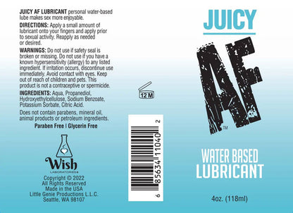 Juicy Af Water Based Lubricant 2 Oz