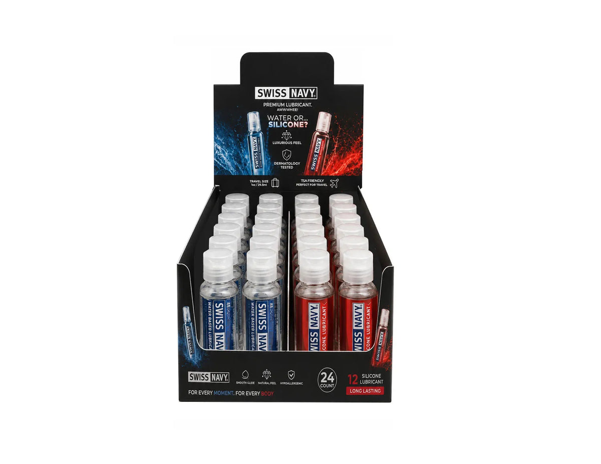 Silicone & Water Based Lube 1oz - 24ct Display Box