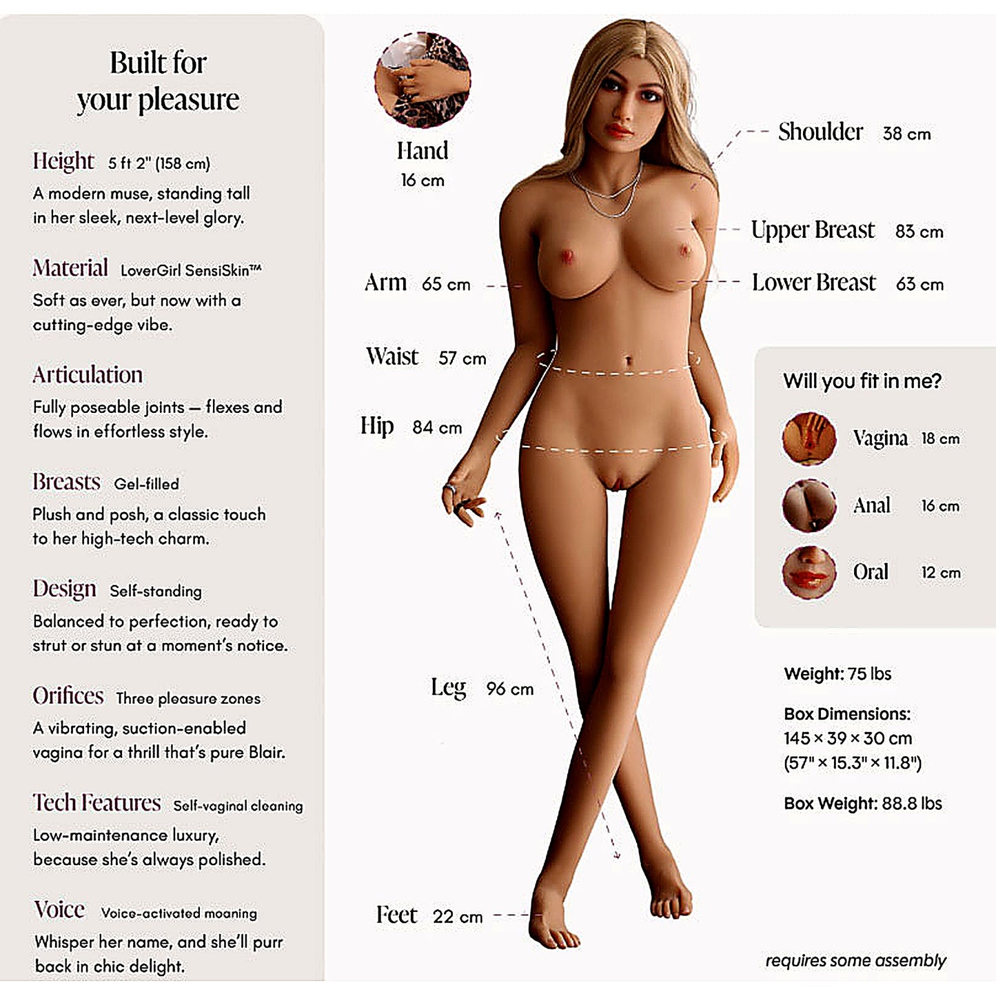 Doll Blair Vanilla 5ft 2" - Standard