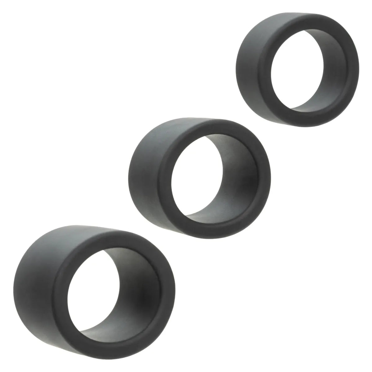 Alpha Liquid Silicone 3 Ring Stamina Set Black