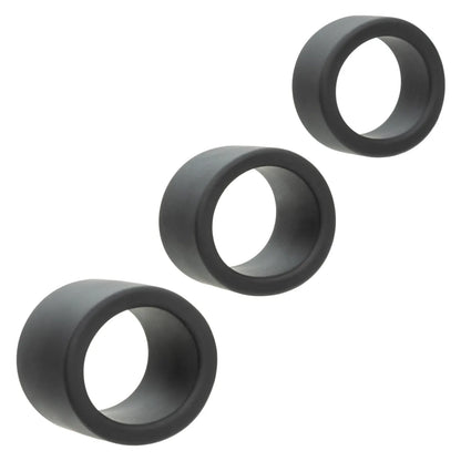 Alpha Liquid Silicone 3 Ring Stamina Set Black