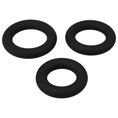 Titanmen - Cushioned C-Ring - 3 Piece Silicone Set Black