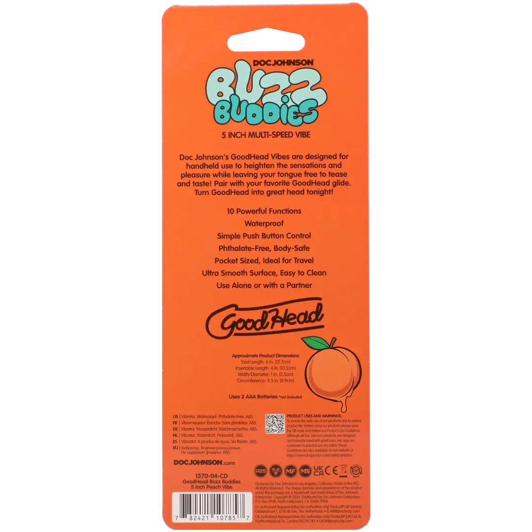 Goodhead - Buzz Buddies - 5 Inch Muti-Speed Vibe Peaches