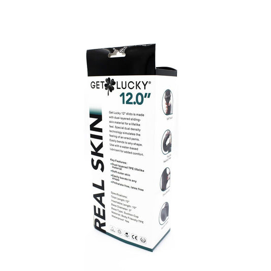 Real Skin 12 Dual Layer Dildo - Dark Brown