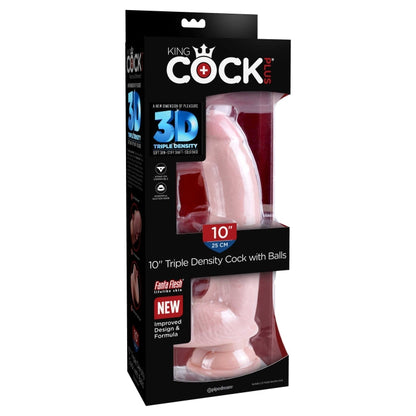 King Cock Plus 10 Inch Triple Density Cock with Balls - Light