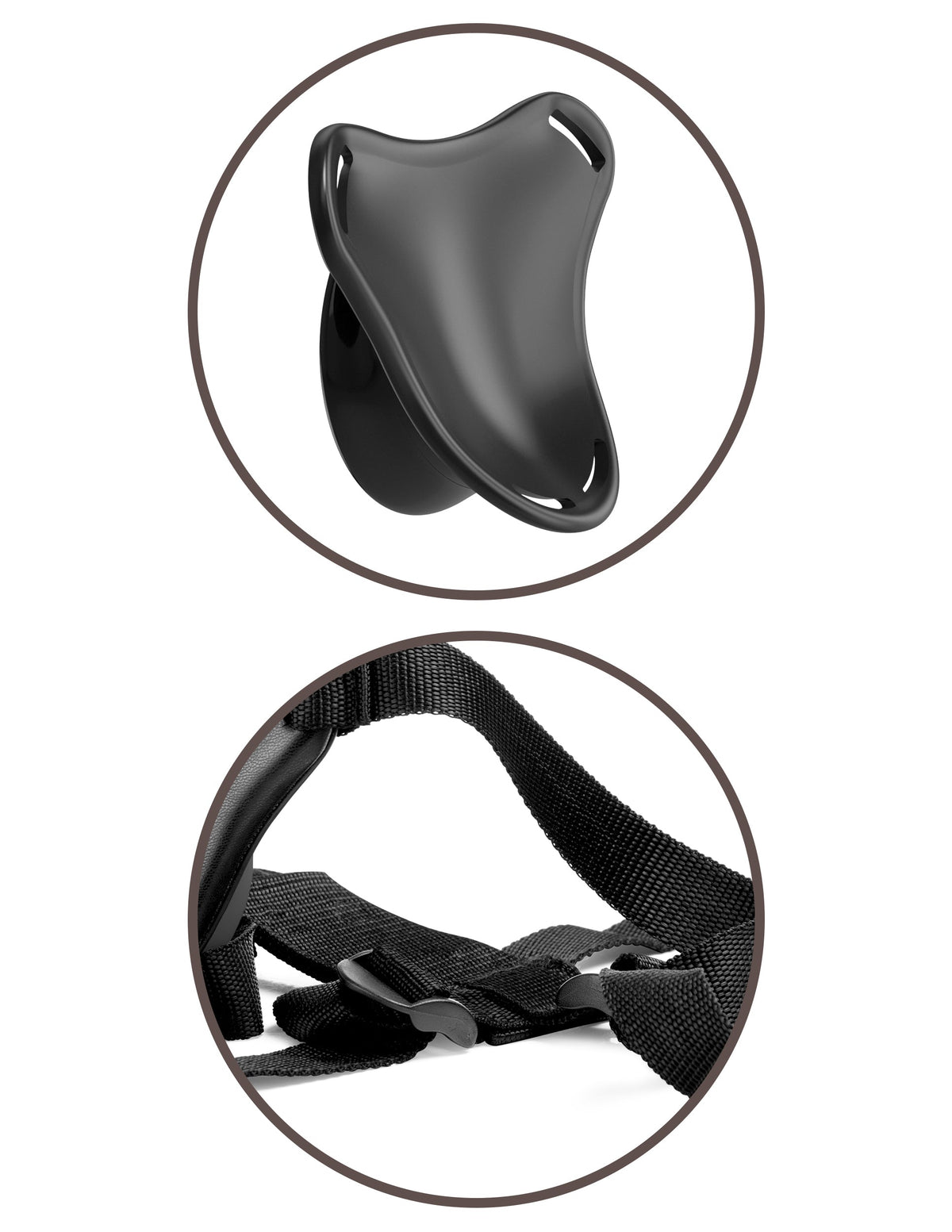 King Cock Beginner's Silicone Body Dock Strap-on Kit with Dildo 6in - Vanilla/Black