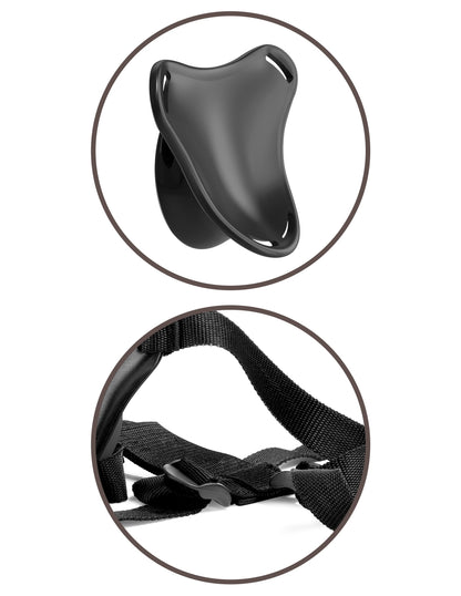 King Cock Beginner's Silicone Body Dock Strap-on Kit with Dildo 6in - Vanilla/Black