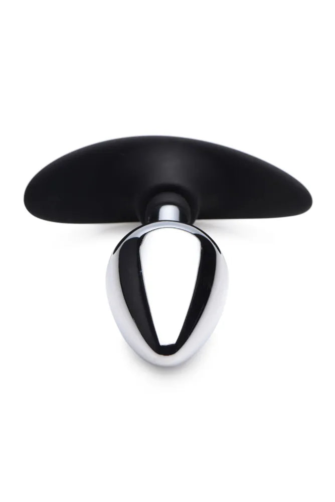 Dark Invader Metal and Silicone Anal Plug - Medium -