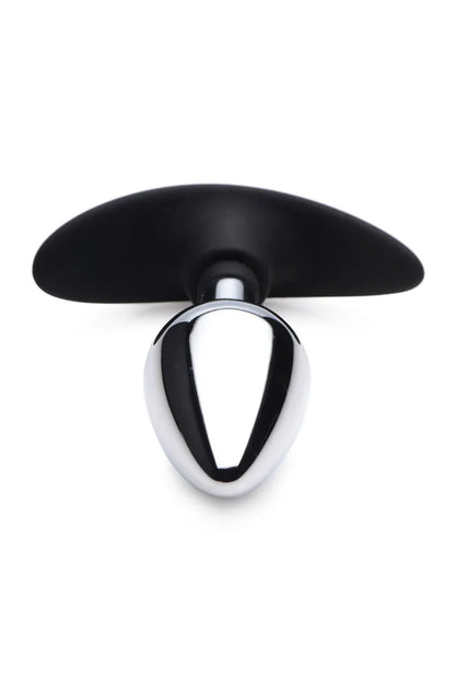 Dark Invader Metal and Silicone Anal Plug - Medium -