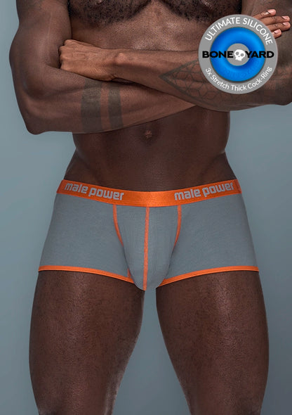 Male Power Ultimate Duo Uplift Short with Cobalt Cock Ring - Grey