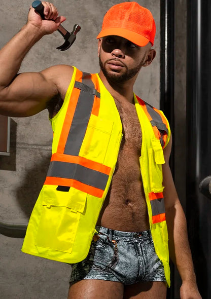 Male Power Dirty Denim Mini Short - Denim Print