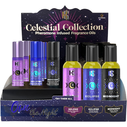 Own the Night Pheromone Prepack Display 12 Roll-Ons and 12 Massage Oils