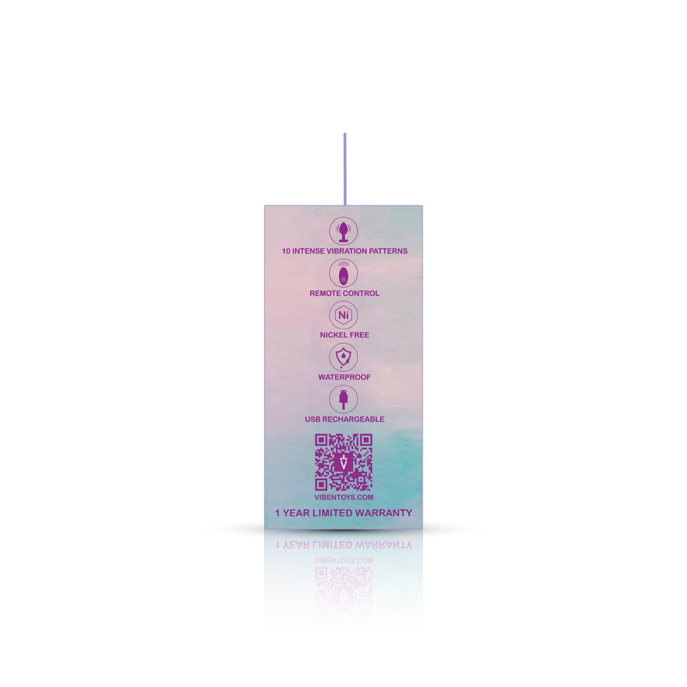 Vibrating Purple Metal Remote Plug - Medium