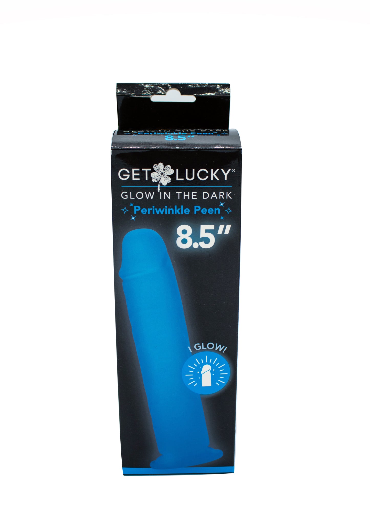 Glow-in-the-Dark Periwinkle Peen Dildo 8.5"