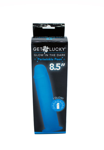 Glow-in-the-Dark Periwinkle Peen Dildo 8.5"