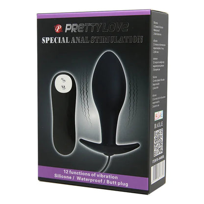 Pretty Love Vibrating Bulb Shaped Butt Plug Black