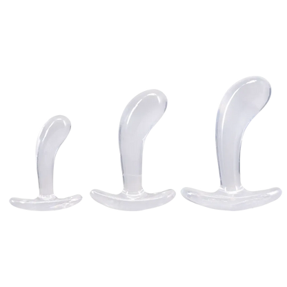 Crystal Jellies - Curved Anal Trainer Set Clear