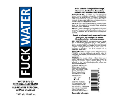 Fuck Water Water-Based Lubricant - 16 Fl. Oz.
